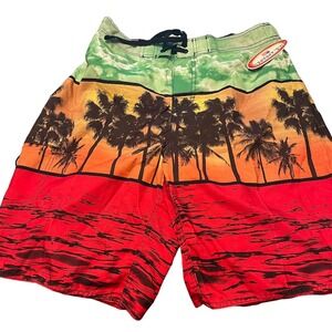 U.S. Apparel Swim Trunk Men's Large Multicolor NWT Drawstring Lightweight